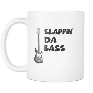 Slappin Da Bass Printed Coffee Mug White/Black