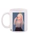 Girl Printed Ceramic Coffee Mug White/Blue/Beige 11ounce
