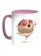 Owl Printed Coffee Mug White/Pink 11ounce