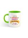 Happy Birthday To You Printed Mug White/Green