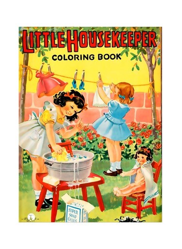Little Housekeeper Themed Metallic Plate Yellow/Pink/Blue 20x15cm