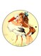 Vintage Art Printed Fridge Magnet Multicolour