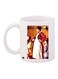 Woman Printed Coffee Mug White/Red/Yellow 11ounce