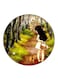 Girl Printed Fridge Magnet Round Multicolour