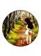Girl Printed Fridge Magnet Round Multicolour