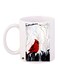 Bird Printed Coffee Mug White/Red/Black 11ounce