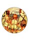 Vintage Art Printed Fridge Magnet Multicolour