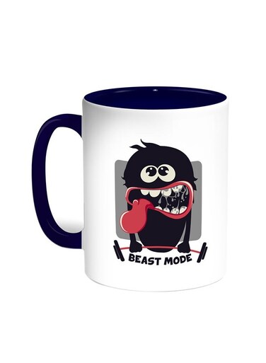 Beast Mode Printed Coffee Mug Blue/White 11ounce