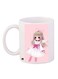 Anime Girl Printed Ceramic Coffee Mug White/Pink/Beige