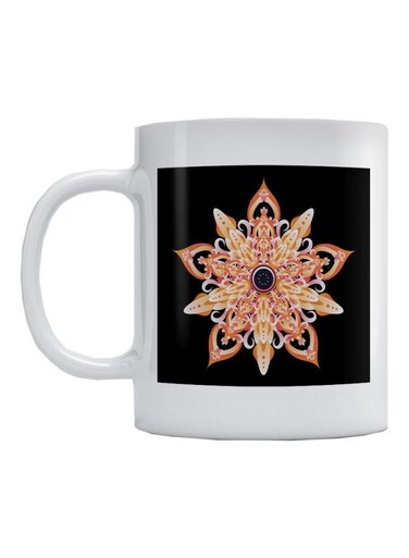 Mandala Printed Mug White/Black/Brown