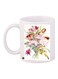 Flower Printed Coffee Mug White/Pink/Green 11ounce