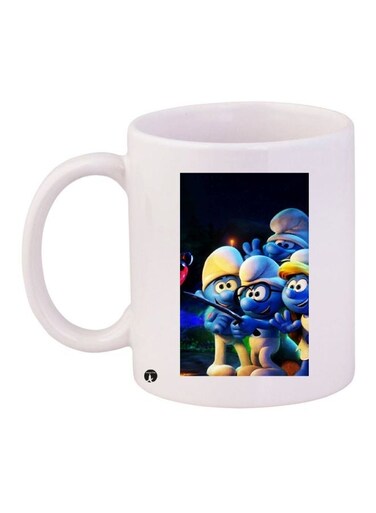 Smurfs Printed Coffee Mug White/Blue/Black 11ounce