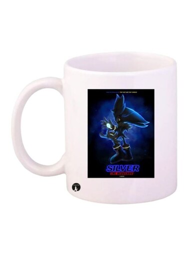 Video Game Character Sonic Printed Coffee Mug White/Blue/Black