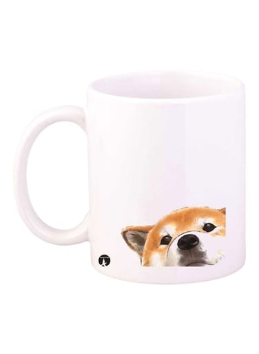 Dog Printed Mug White/Brown/Black Standard Size