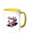 Crocodile And Sparrow Printed Coffee Mug White/Yellow 11ounce