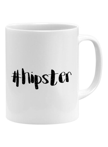 Hashtag Hipster Printed Mug White/Black