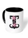RYN&reg; Ceramic Coffee Mug with Initial Design Printed Gift for Coffee and Tea Lovers 11 Oz alphabet I