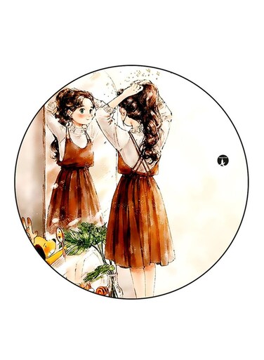 Girl Printed Fridge Magnet Multicolour