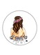 Girl Printed Fridge Magnet Multicolour 5.5 x 5.5cm