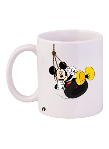 Mickey Mouse Printed Coffee Mug White/Black/Yellow