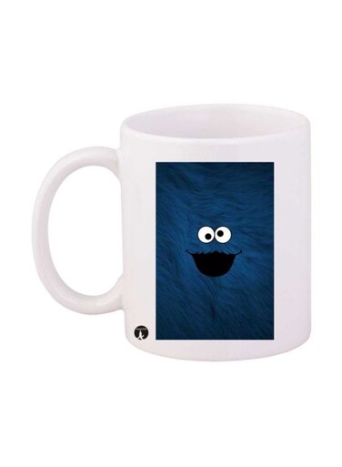 Cockie Monster Video Game Printed Mug White/Blue Standard Size