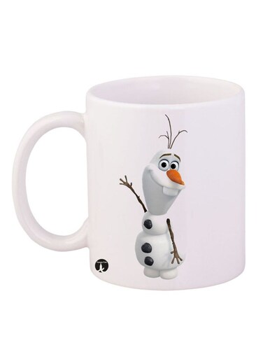 Olaf Printed Mug White/Brown 12ounce