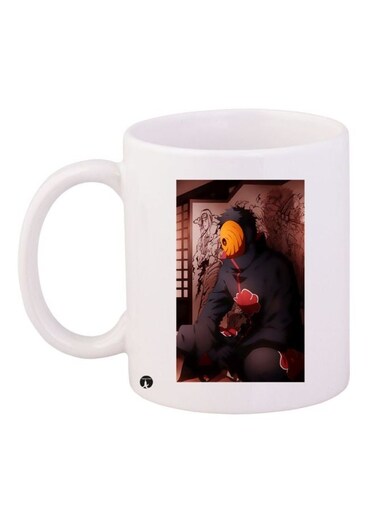 Cartoon Printed Coffee Mug White/Grey/Red 11ounce