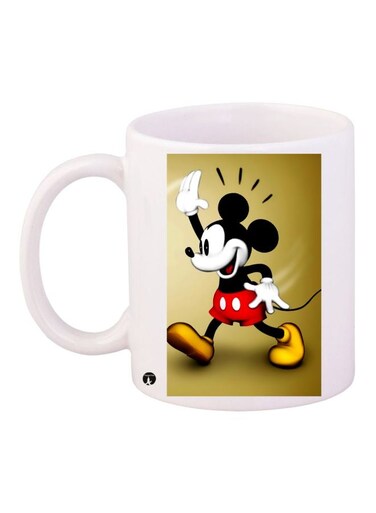 Mickey Mouse Printed Coffee Mug White/Red/Black