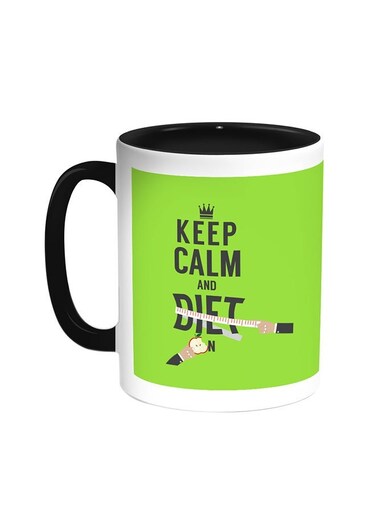 Keep Calm And Diet Printed Coffee Mug Black/White 11ounce