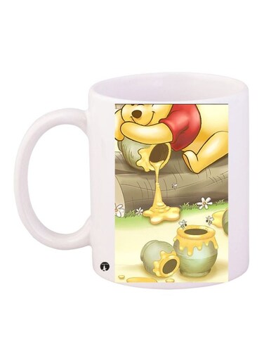 Winnie-The-Pooh Printed Coffee Mug White/Yellow/Red 11ounce