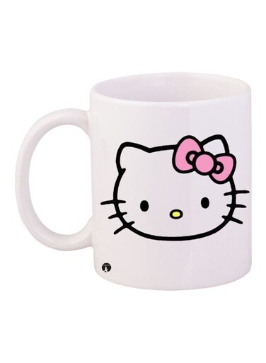 Hello Kitty Printed Coffee Mug White/Black/Pink 11ounce