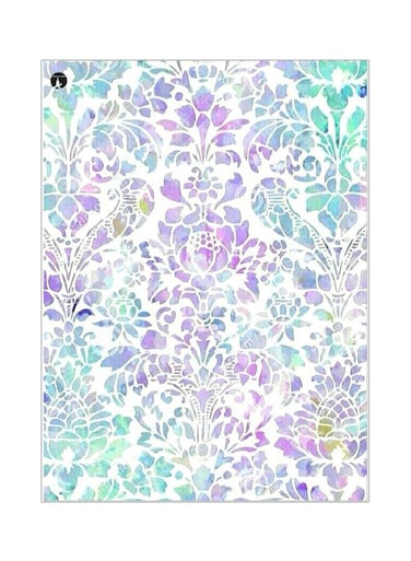 Printed Metallic Plate Pink/Purple/Green 20x15cm