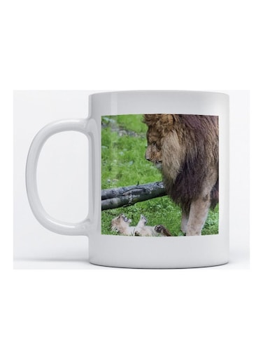Mug Lions for Coffee and Tea White