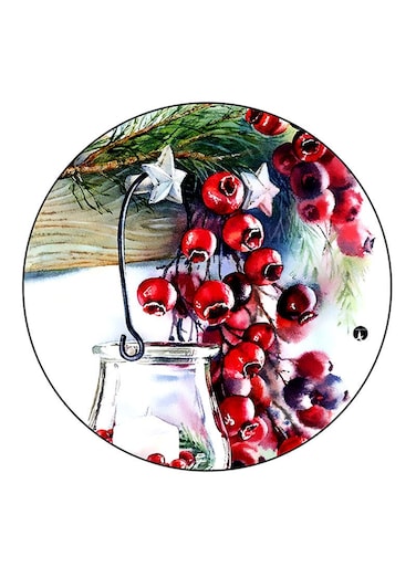 Vintage Art Printed Fridge Magnet Multicolour