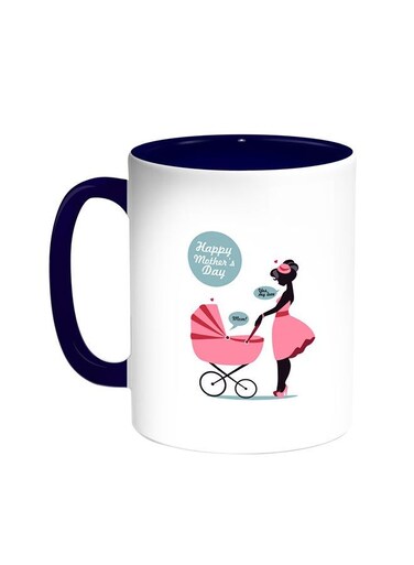 Happy Mother's Day Printed Coffee Mug Blue/White 11ounce