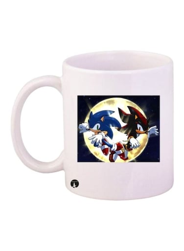Sonic Video Game Printed Coffee Mug White/Black/Yellow