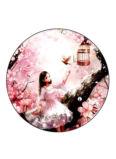 Girl Printed Fridge Magnet Multicolour