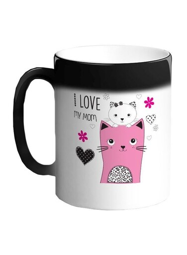 I Love You Mom Printed Colour Changing Coffee Mug Black 11ounce