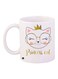 Princess Cat Printed Coffee Mug White/Gold/Beige