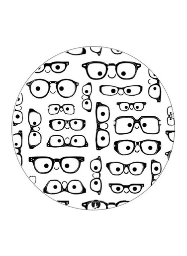 Glasses Printed Fridge Magnet Black