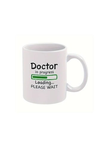 RYN&reg; PRINTED DESIGN Ceramic Coffee Mug 11 oz - Humorous Doctor in Progress Loading Graphic - Ideal Gift for Medical Students, Future Doctors, PhD Candidates - Durable Drinkware, No Assembly Required, No Accessories