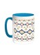 Traditional Ramadan Decoration Printed Coffee Mug Turquoise White 11 ounce