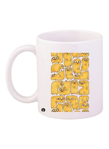 Cartoon Printed Coffee Mug White/Yellow/Black