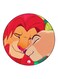 Lion King Printed Fridge Magnet Red/Brown/Yellow 5.5cm