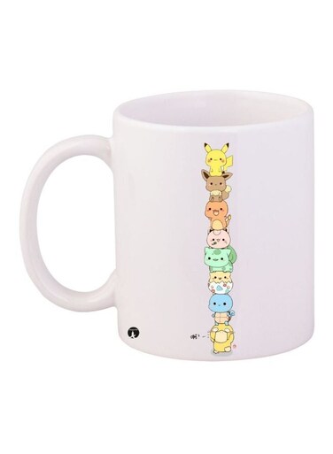 Pokemon Printed Coffee Mug White/Yellow/Brown 11ounce