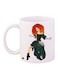 Cartoon Girl Printed Coffee Mug White/Green/Orange