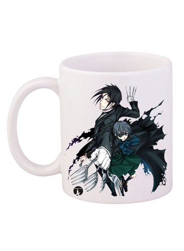 Black Butler Printed Mug White/Black 12ounce