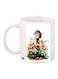 Floral Postbox Printed Coffee Mug White/Yellow/Green 11ounce