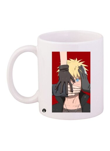 Anime Printed Coffee Mug White/Red/Beige 11ounce