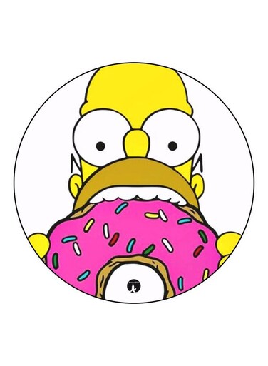 Cartoon Printed Fridge Magnet Yellow/Pink/White 5.5cm